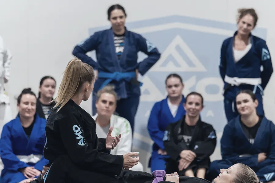 Linzi coaching a women's class at Ako Martial Arts